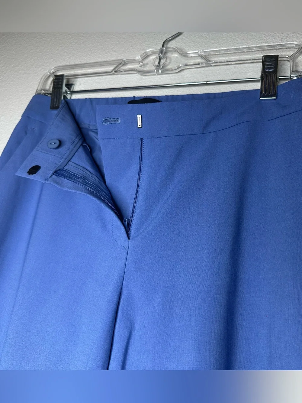 Theory Blue Stretch Virgin Wool Suit Jacket 6 Pants 4 Career Office Matching Set